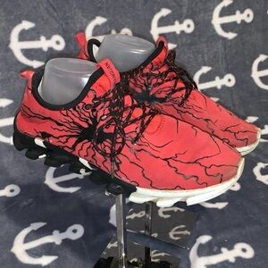 Meinianguan men’s size 42 red & black lightning design Fashion sneakers